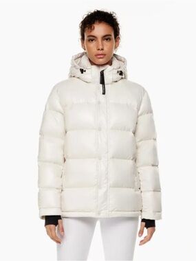 Aritzia Super Puff Pearl White Puffer Jacket Down Winter Coat Women